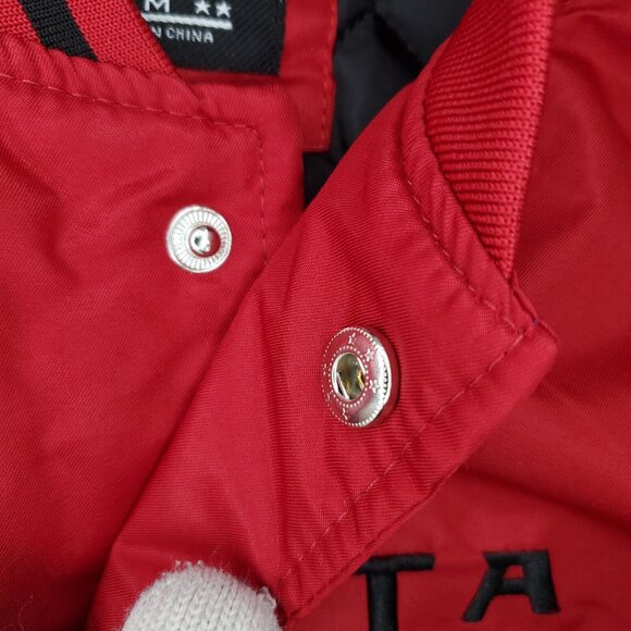 NFL Atlanta Falcons Bomber Jacket Mens Medium Red Team Apparel Retro Embroidered - Picture 6 of 13